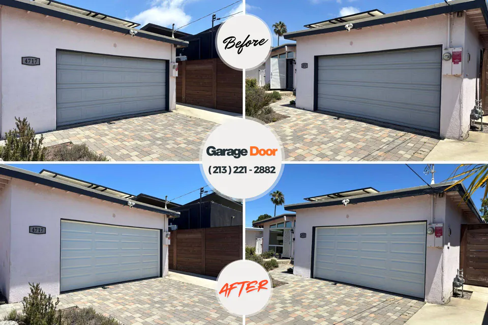 Before and after: garage door repair Oakfield, WI